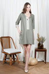 LEILANI Lace Applique Dress (Olive)