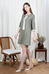 LEILANI Lace Applique Dress (Olive)