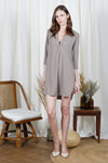 KLINE Pleat Front Detail Dress (TAUPE)