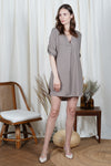 KLINE Pleat Front Detail Dress (TAUPE)