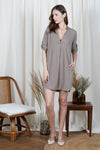 KLINE Pleat Front Detail Dress (TAUPE)