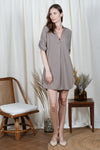 KLINE Pleat Front Detail Dress (TAUPE)