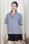 SILVA Oversized Top (Blue Stripes)
