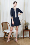 LEILANI Lace Applique Dress (Navy)