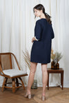 LEILANI Lace Applique Dress (Navy)