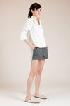 MONTPELLIER Wide Placket Top (WHITE)
