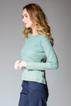 EHAKO Striped Pullover (Green White)