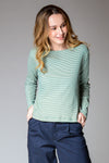 EHAKO Striped Pullover (Green White)