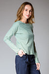 EHAKO Striped Pullover (Green White)