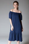 HOSTA Off-Shoulder Midi Dress