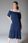 HOSTA Off-Shoulder Midi Dress