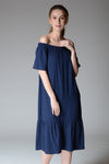 HOSTA Off-Shoulder Midi Dress
