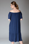 HOSTA Off-Shoulder Midi Dress