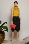 CAYMAN Faux Overlap Linen Skirt
