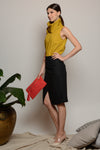 CAYMAN Faux Overlap Linen Skirt