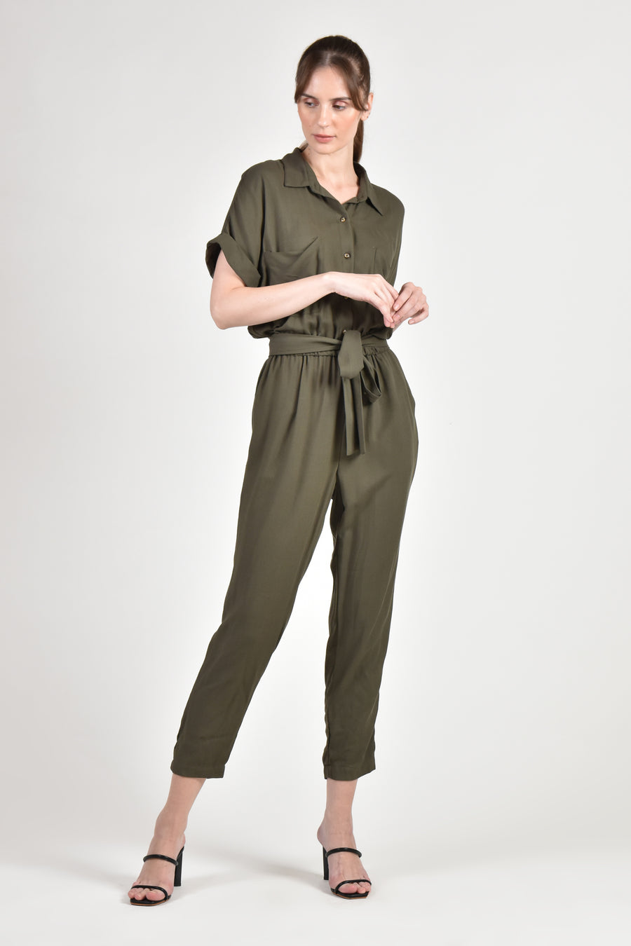 ELUA Jumpsuit with Belt (Army Green)