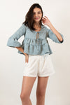 EUNOS Tiered Jacket (Blue Tweed