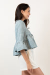 EUNOS Tiered Jacket (Blue Tweed