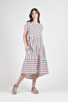 FIONA Tiered Dress (Striped Multi)