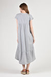 FIONA Tiered Dress (Blue Pinstripes)