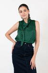 GRIMALDI Polka Dot Top (Navy and Green Polka)