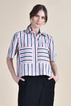 HAWTHORNE Button Down Top (Striped Multi)