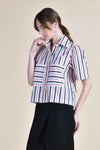 HAWTHORNE Button Down Top (Striped Multi)