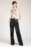 IRVINE High Waist Wide Leg Trousers (BLACK)