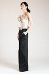IRVINE High Waist Wide Leg Trousers (BLACK)