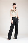 IRVINE High Waist Wide Leg Trousers (BLACK)