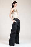 IRVINE High Waist Wide Leg Trousers (BLACK)