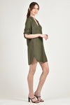 KLINE Pleat Front Detail Dress (Olive)