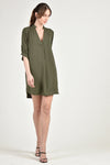 KLINE Pleat Front Detail Dress (Olive)