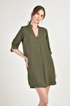 KLINE Pleat Front Detail Dress (Olive)