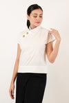 KOVAN Standing Collar Top (Off White)
