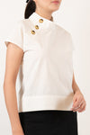 KOVAN Standing Collar Top (Off White)