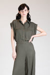 MENTON Flap Pocket Top (ARMY GREEN)