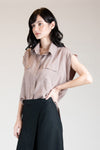 MENTON Flap Pocket Top (TAUPE)