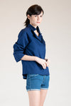 MONTPELLIER Wide Placket Top (Blue)