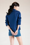 MONTPELLIER Wide Placket Top (Blue)