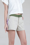 MORTES Color Blocked Shorts (Khaki and Lilac)