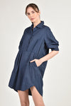 NEVILL Shirtdress with Pleat Detail (Dotted Navy)