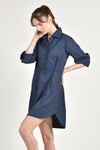 NEVILL Shirtdress with Pleat Detail (Dotted Navy)