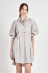 NEVILL Shirtdress with Pleat Detail (Nude)