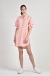 NEVILL Shirtdress with Pleat Detail (Peach)