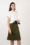 NEWTON A-Line Skirt with Belt (Army Green)