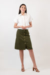 NEWTON A-Line Skirt with Belt (Army Green)