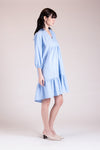 NIMES V-neck Tiered Dress (Dotted Blue)