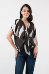 NORWICH Draped Front Top (Brown Printed)