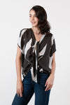 NORWICH Draped Front Top (Brown Printed)